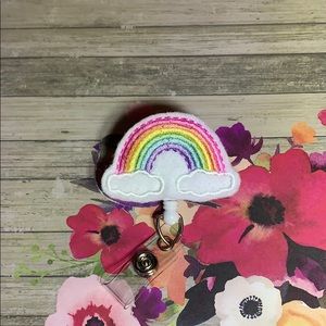 Felt Badge Reel Rainbow